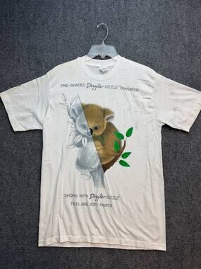 Vintage Steadman Dipple Dizzle Koala Graphic T-Shirt Made in USA Size L